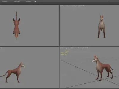 Cartoon doberman - hound - police dog Low-poly 3D model