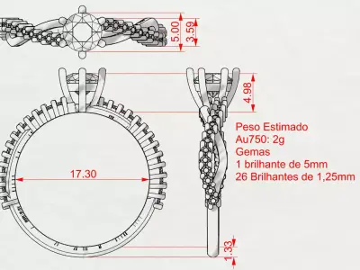 Braided ring featuring 3D print model