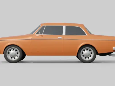 volvo 142 simple Free low-poly 3D model