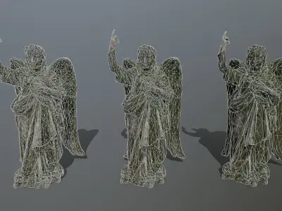 Angel Statue 05 Low-poly 3D model