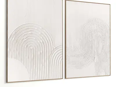 Plaster Two Photo Frame 470 Low-poly 3D model