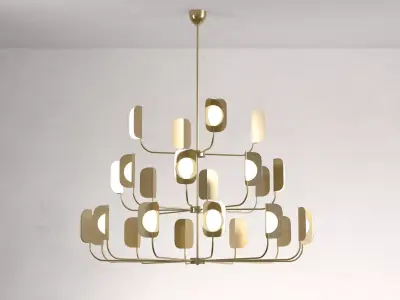 Leaf 24 Chandelier 3D model