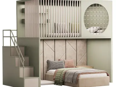 Bunk bed for children 1 3D model