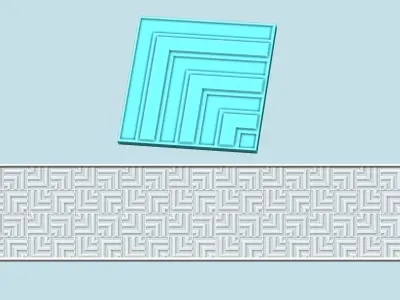 Wall Panel A10 Squares - Interior Design Decoration 3D print model