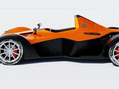 B a c V orange racing car 3D model
