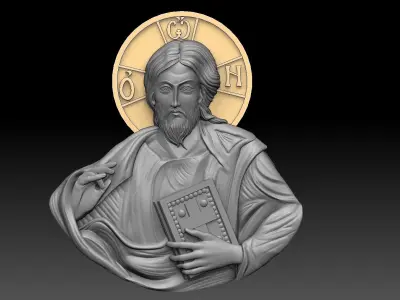 JESUS CHRIST PANTOCRATOR ORTHODOX  3D print model