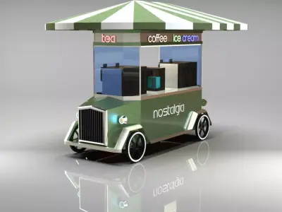Mobile Sales Vehicle Low-poly 3D model