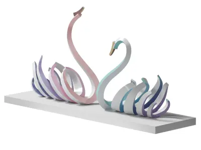 Two Swans Statue 3D model