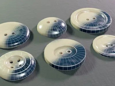 Button Collection buttons Low-poly 3D model