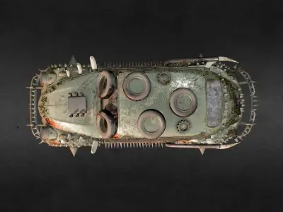 VW Apocalyptic Car PBR Low-poly 3D model