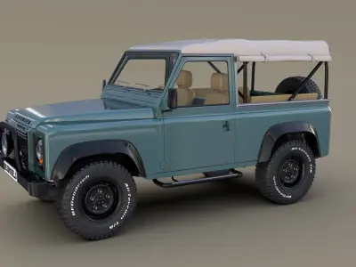 1985 Land Rover Defender 90 with interior ver 4 3D model