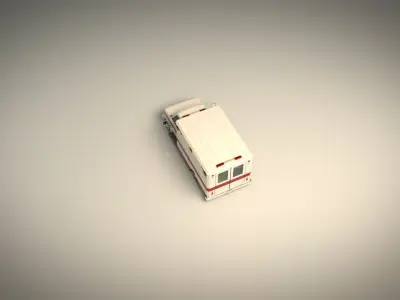 Low Poly Ambulance 02 Low-poly 3D model