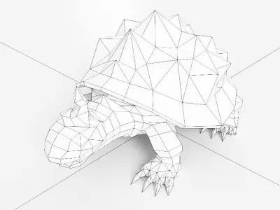 Old turtle 3d model  Low-poly 3D model