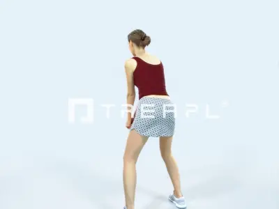 Aspiration 15E Digging Sports Volleyball Woman Low-poly 3D model
