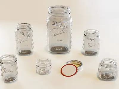 Mason Jars Low-poly 3D model