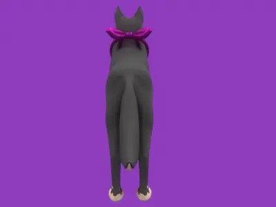 Stylized Grey Seberian Husky for Games and Animation Low-poly 3D model