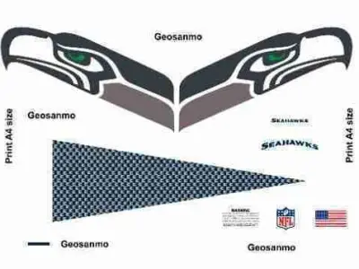 Printable High Resolution NFL Helmet Decals Pack 3 3D print model