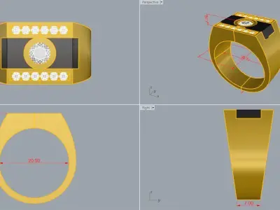 Mens ring 3D print model 2