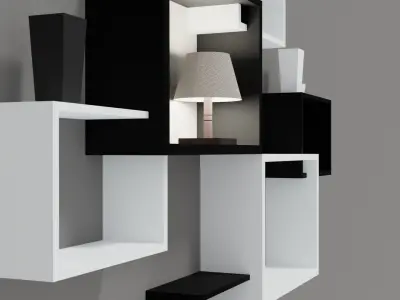 Decorative Shelves Low-poly 3D model