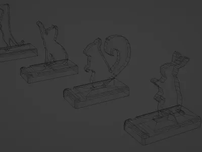 Phone stand 3D model set Free low-poly 3D model