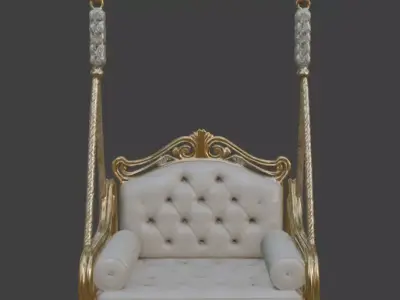 Luxury Gold Baroque Swing Chair 3D model