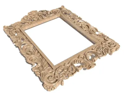 Frame-003 ornate wooden frame 3D model