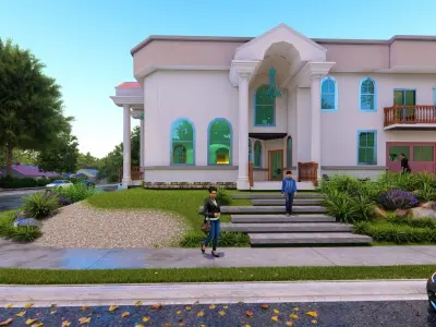 Revit Classical Villa  Low-poly 3D model