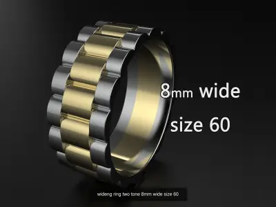 wideng  ring two tone 8mm wide 3D Model Pack