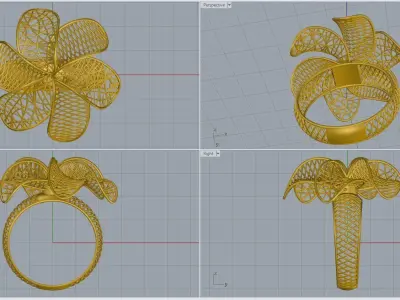 women ring 3D print model 4