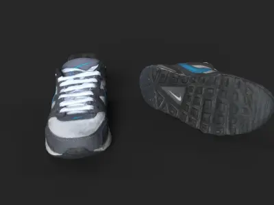 Pair of Worn Sneakers Low-poly 3D model