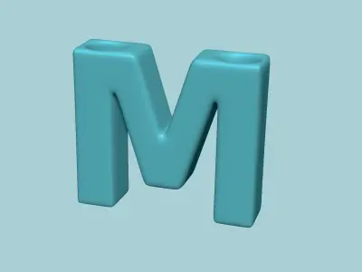 Vase M - Alphabet Vases Collection Letters - STL Printable 3D print model