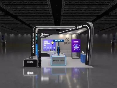 6m x 9m Exhibition Booth 3-Side Open Design 3D model