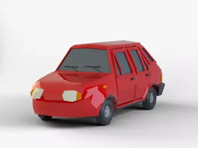 car low-poly 3d model  cartoon cuv Low-poly 3D model