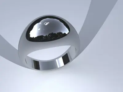 Ladies Dome Ring Gold Silver Platinum Luxury Size 8 Womens Ring 3D print model