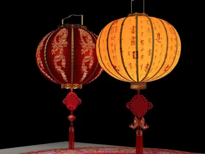 Chinese red lantern  3D model 33