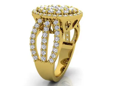 Luxury Halo Ring  3D print model buy