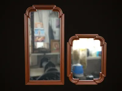 Vintage mirrors Low-poly 3D model
