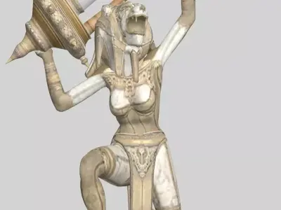 status legend of zelda person statue Low-poly 3D model