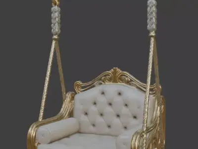 Luxury Gold Baroque Swing Chair 3D model