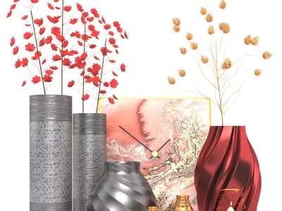 Decorative set 008 3D model buy