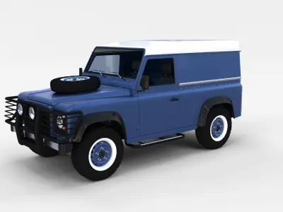 Land Rover Defender 90 Hard Top w interior rev 3D model
