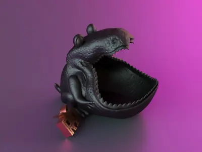 Tiger Sculpture Desk Organizer Entryway Key Holder 3D print model