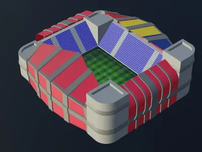 Football Stadium - Romania Low-poly 3D model