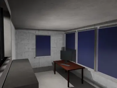 Low Poly Security Cabin Low-poly 3D model