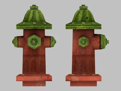 Hydrant  prop lowpoly for videogame Free low-poly 3D model
