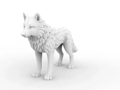 Wolf Sculpted 3D Printable 3D print model