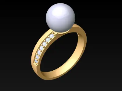 Pearl Ring - Womens Rings  - N723905 3D print model