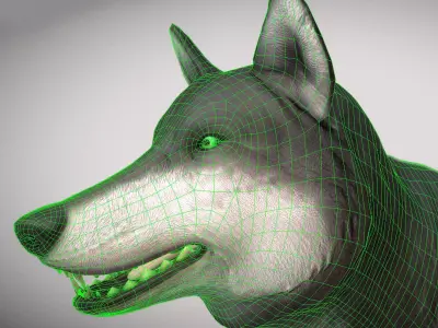 The direwolf Low-poly 3D model