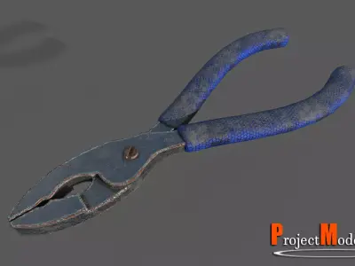 Plier-Version001 pair of pliers with handles Low-poly 3D model