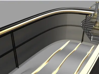 Bathtub gold Low-poly 3D model